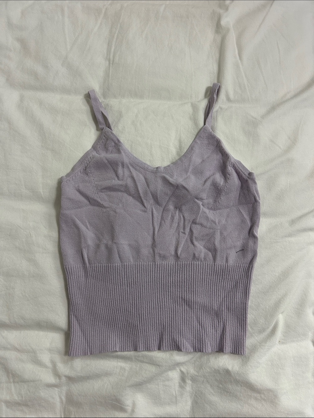 Vintage Express Lavender Knit Ribbed Cami Tank Top - Women's